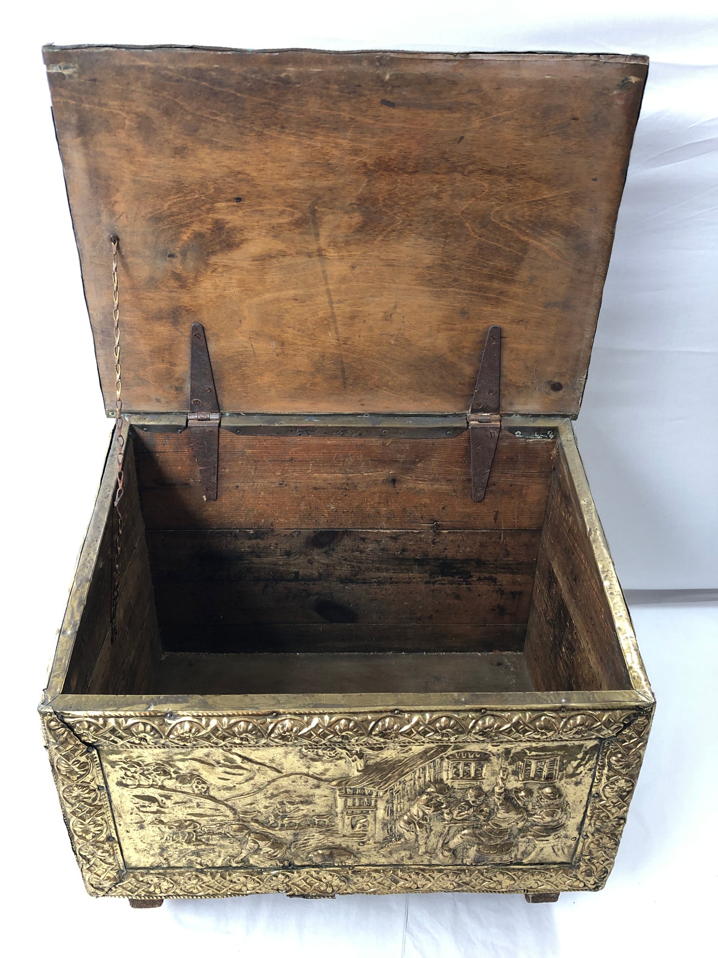 
                  
                    Antique Brass Repousse Coal Box (20219)
                  
                