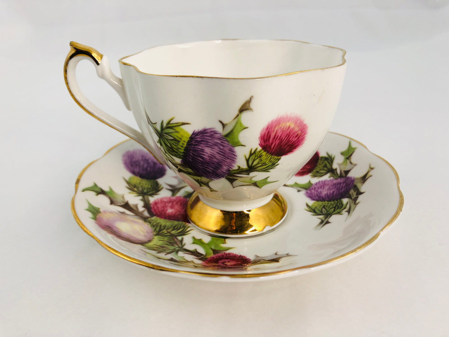Queen Anne - Dundee Thistle Tea Cup and Saucer (21760)