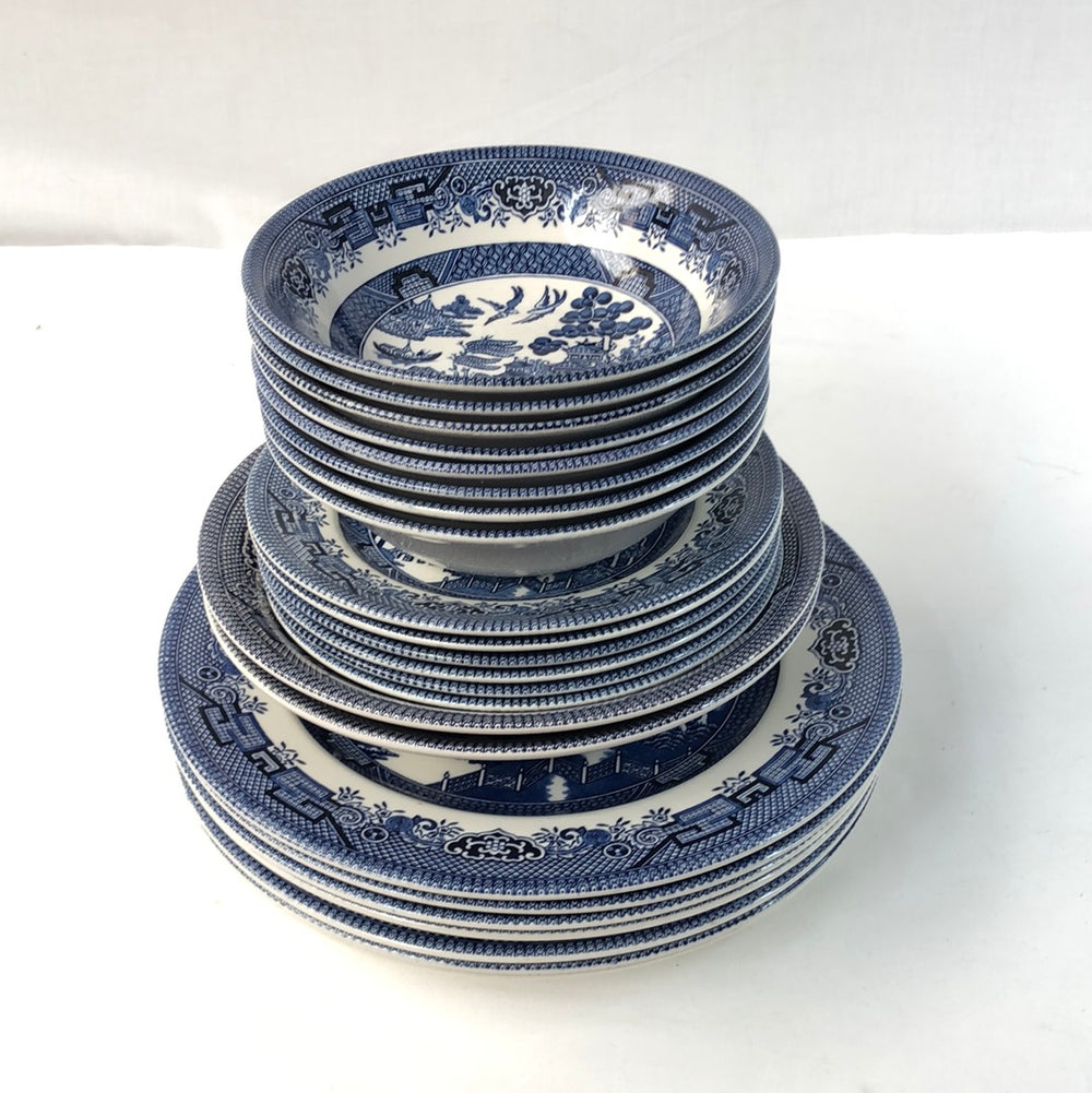 Churchill Willow Blue and White China - 24 Pieces (16731)
