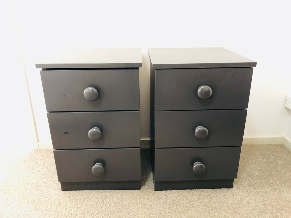 2 X Bedsides in Dark Grey (21802)