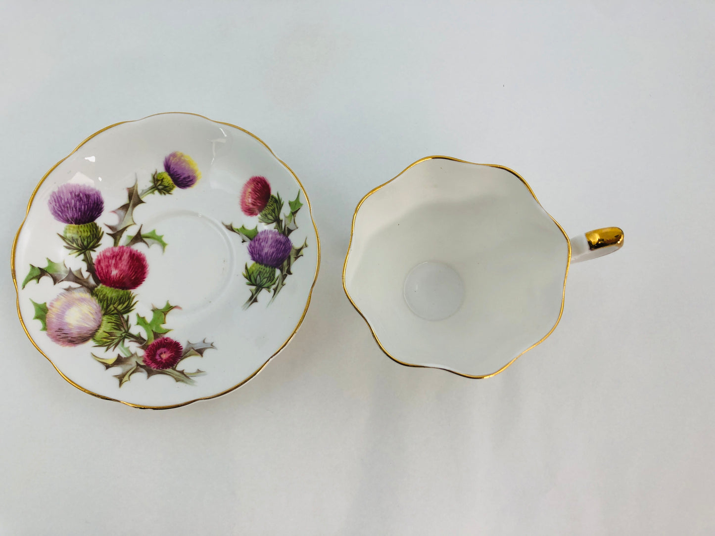
                  
                    Queen Anne - Dundee Thistle Tea Cup and Saucer (21760)
                  
                