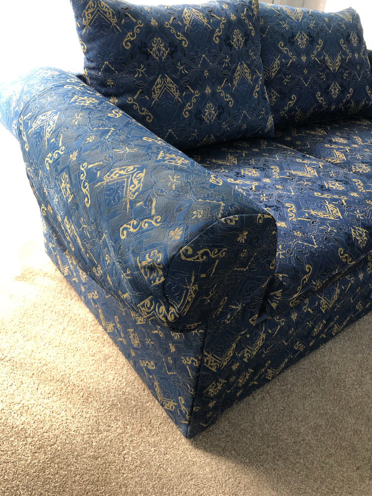 
                  
                    Blue & Gold Two Seater Couch (20188)
                  
                