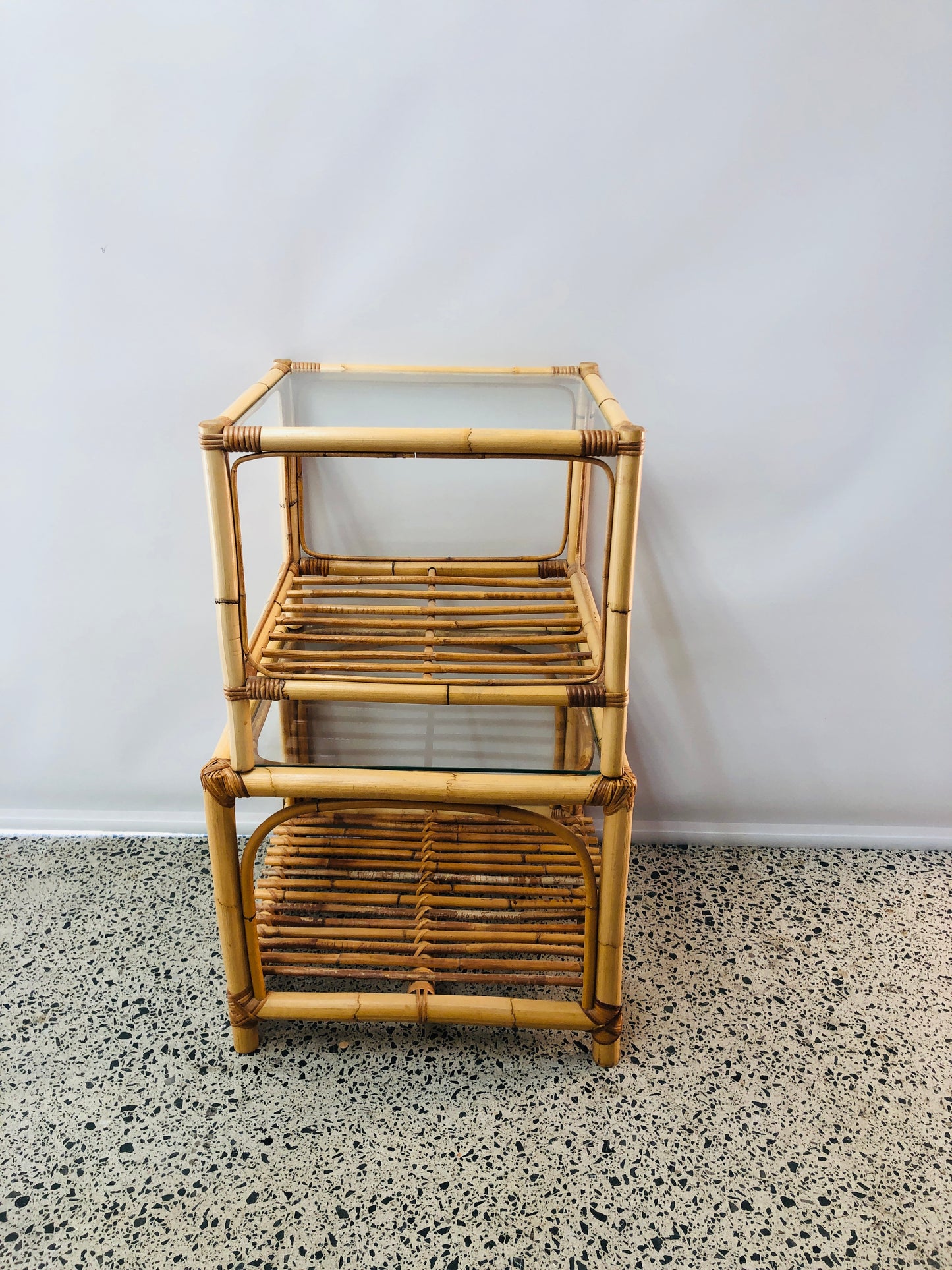 
                  
                    Cane Glass Top Tables x 2 (21547)
                  
                