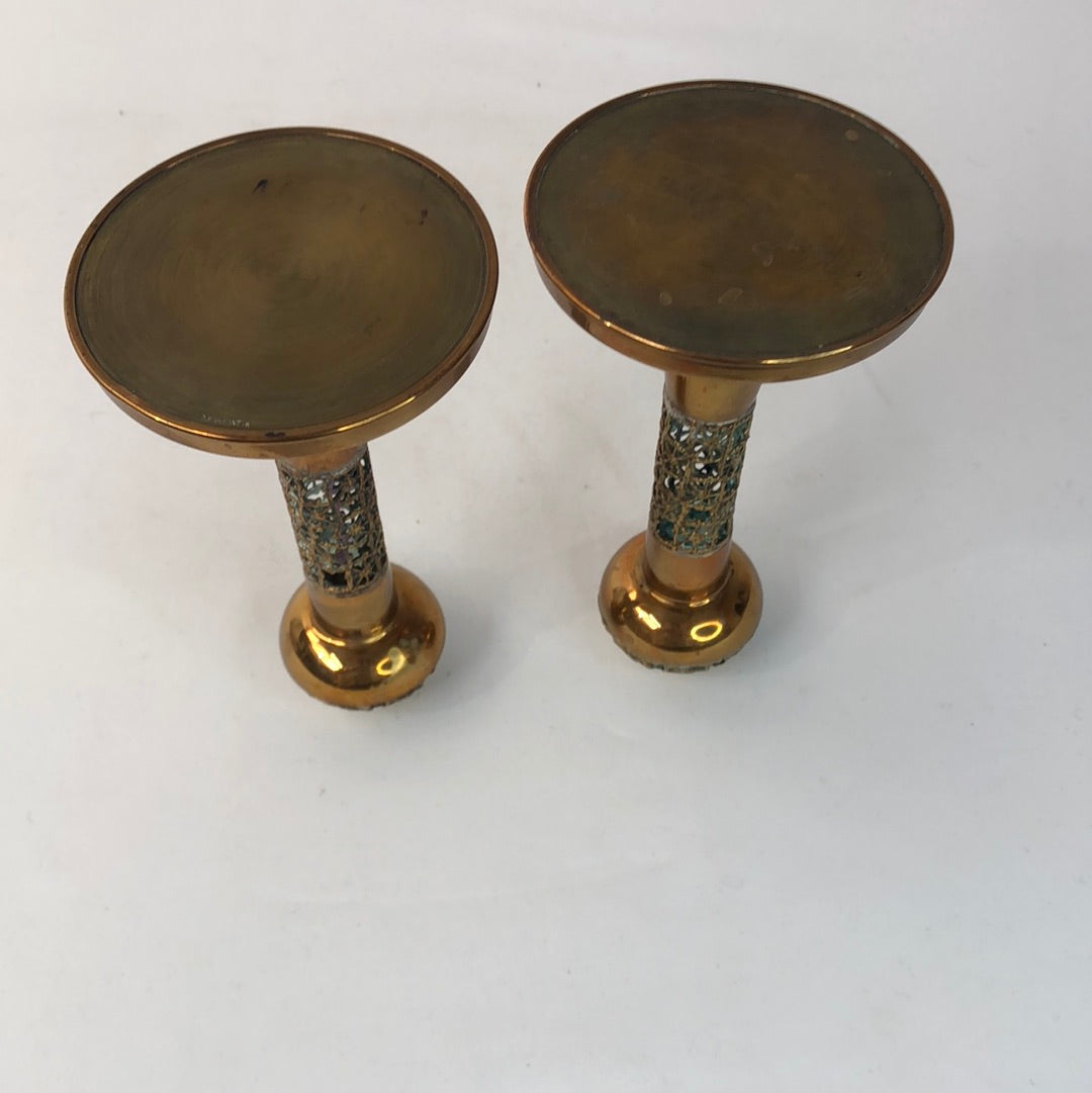 
                  
                    Pentti Sarpaneva Pair of Brass ‘Pitsi’ Candlesticks, Finland (17383)
                  
                