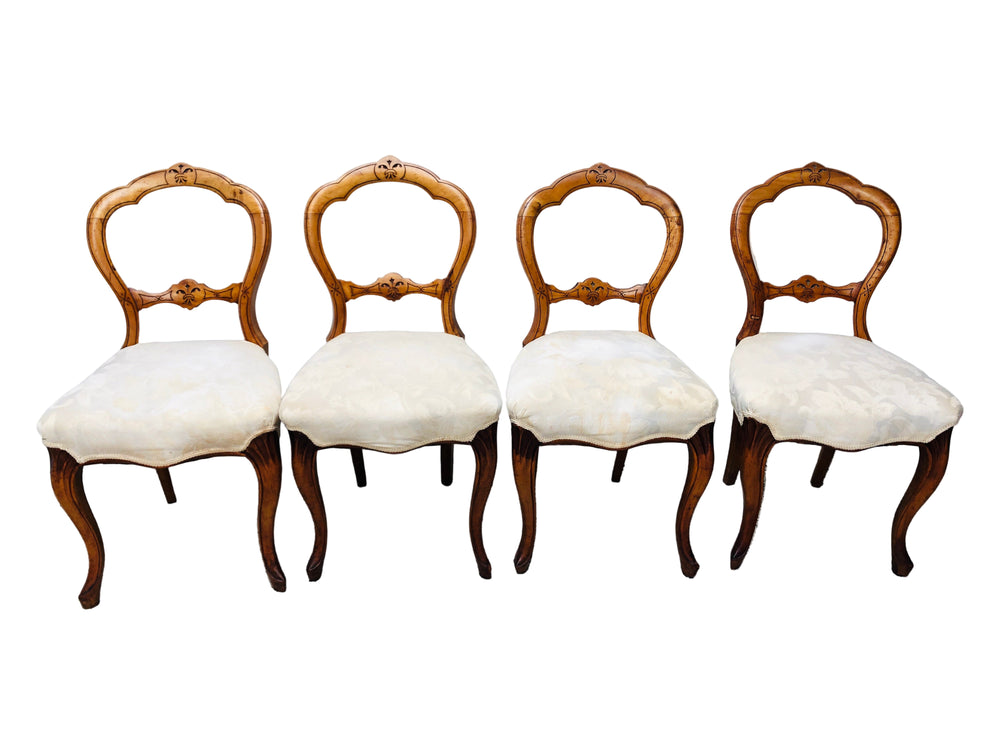 Antique Balloon Back Dining Chairs x4 (21789)