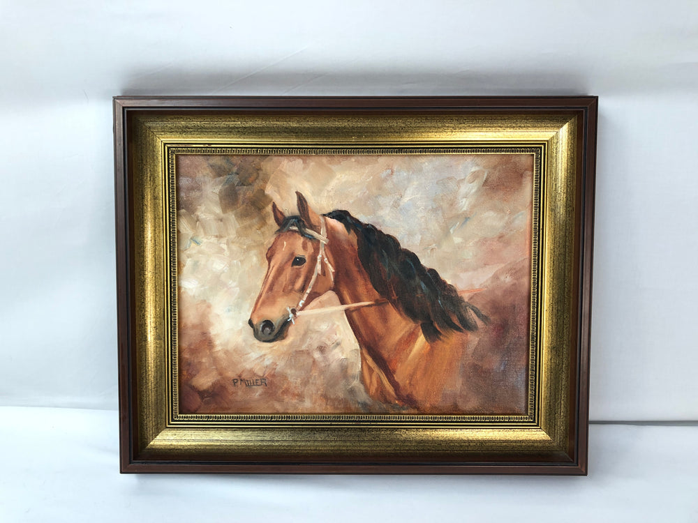 P. Miller - Unknown Horse - Oil Painting  (18282)