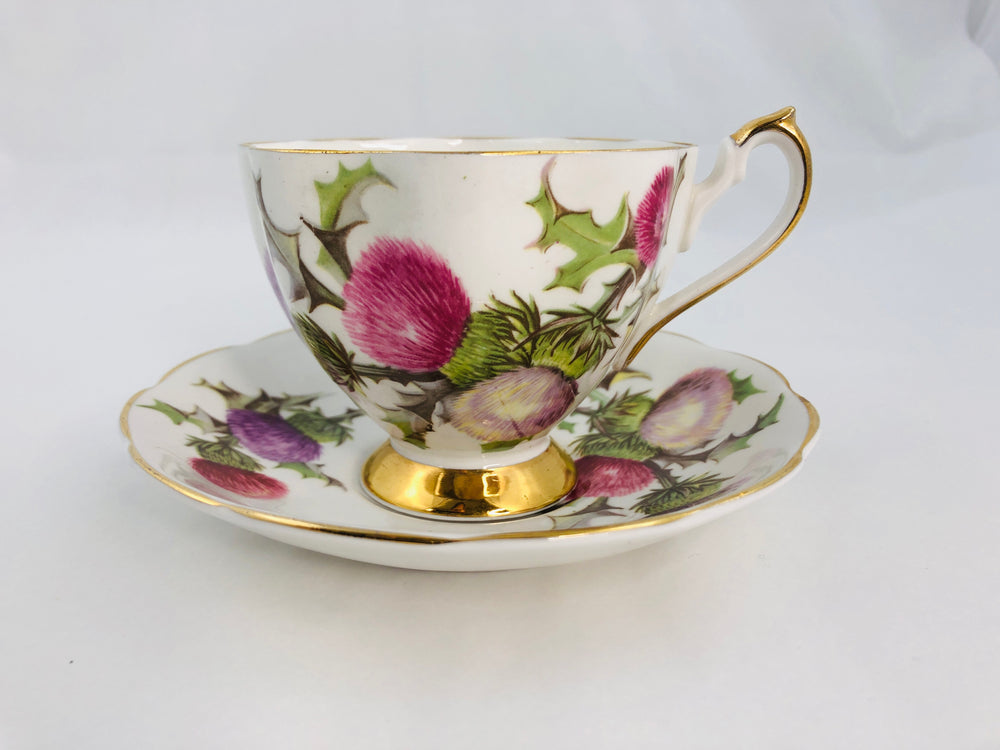 Queen Anne - Dundee Thistle Tea Cup and Saucer (21760)