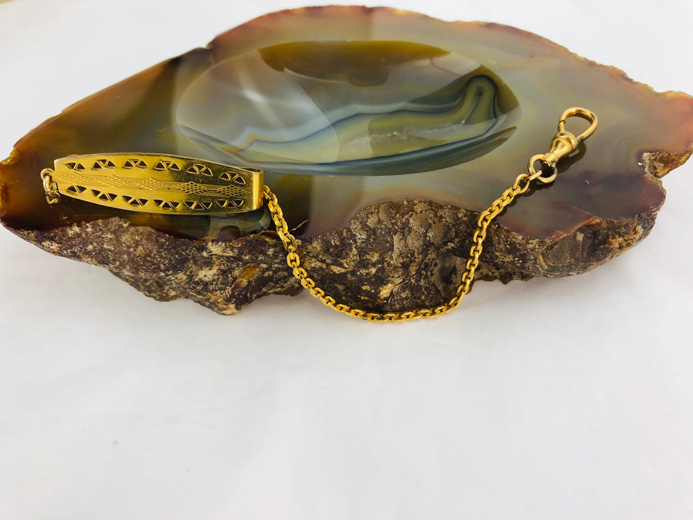 Vintage 12k Gold Filled Clip with Chain (21597)