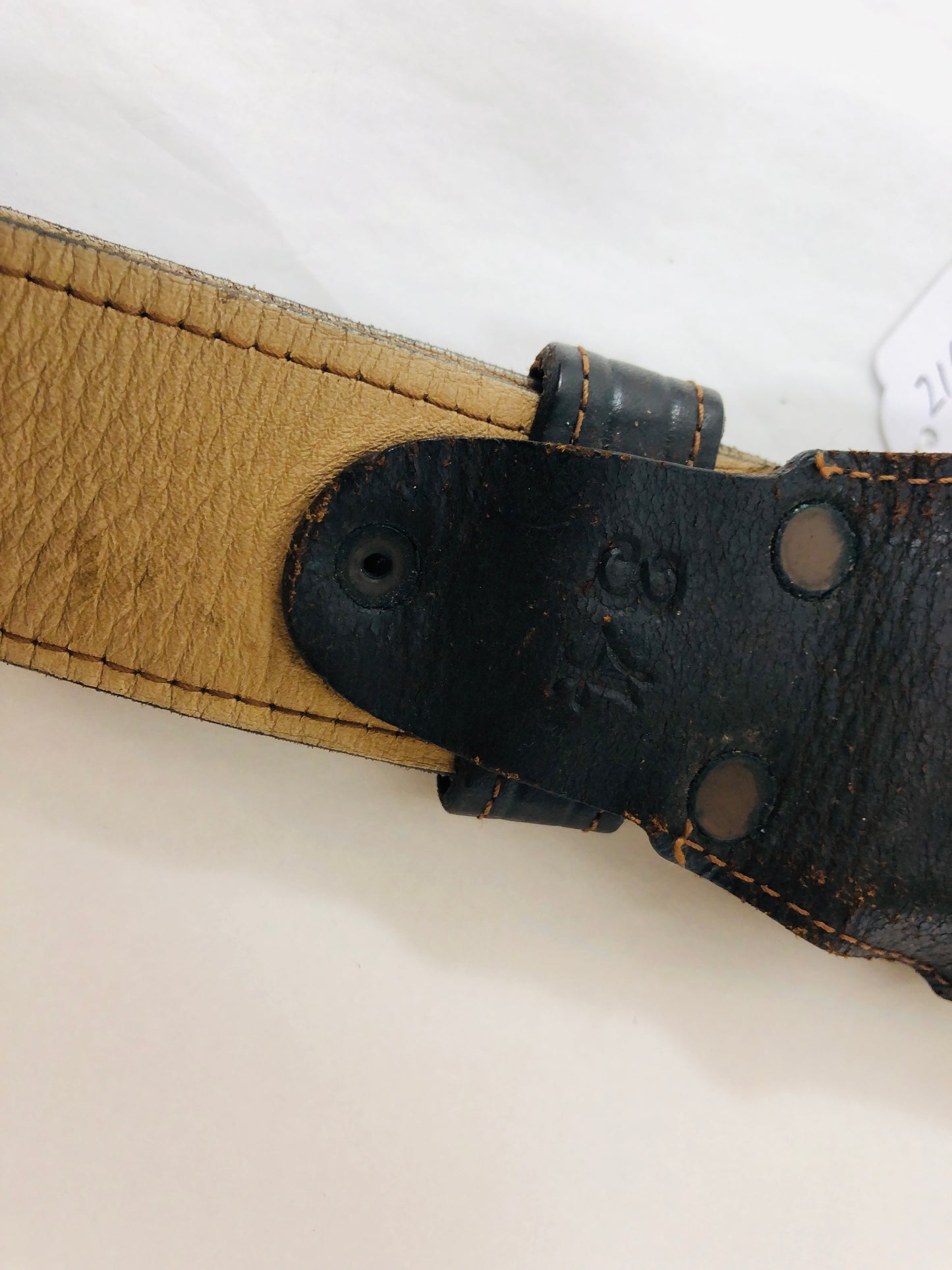 
                  
                    Vintage Centurion Leather Wide Belt - Kidney Belt? (21689)
                  
                
