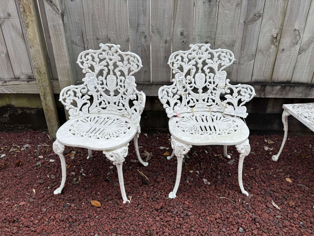 2 x Cast Aluminium Outdoor Chairs (21837)