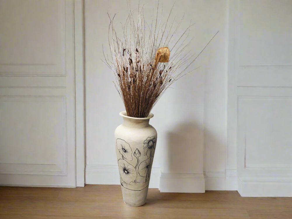 Large Floor Standing Cream Vase (21514)