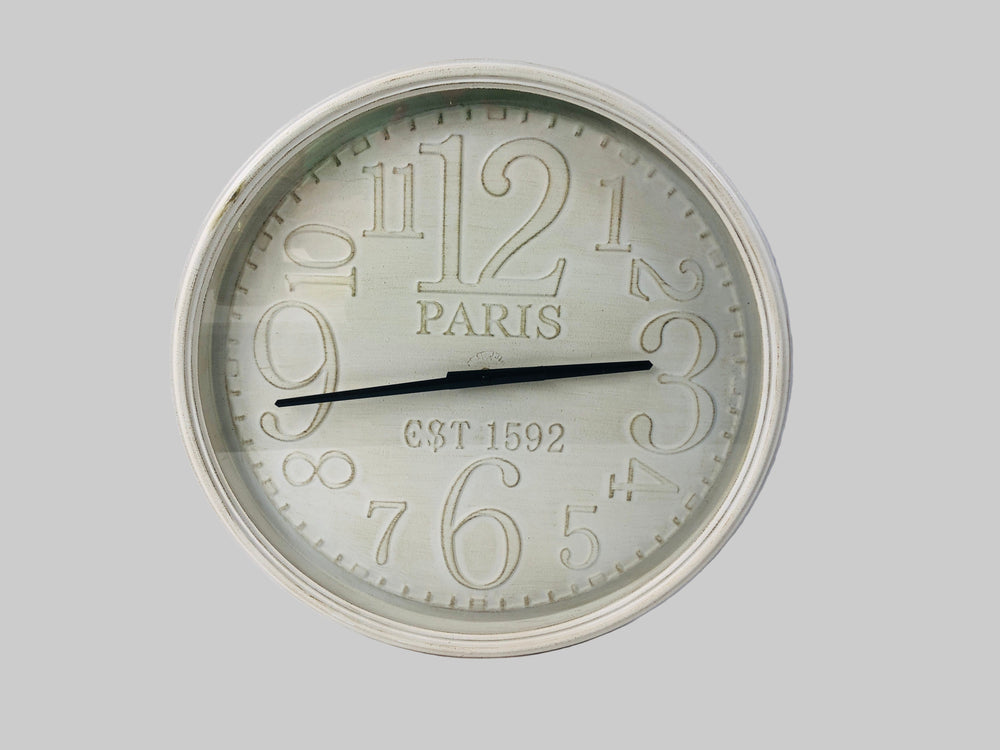 Large Paris Clock - Antique White (21814)