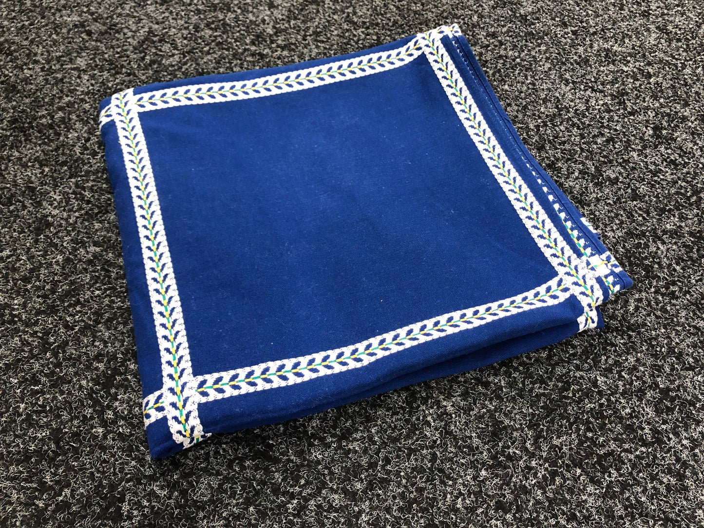 
                  
                    Dark Blue Linen Tablecloth with Stitched Squares (21410)
                  
                