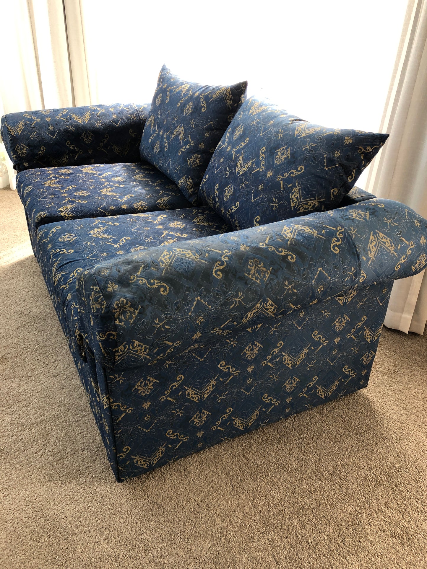 
                  
                    Blue & Gold Two Seater Couch (20188)
                  
                