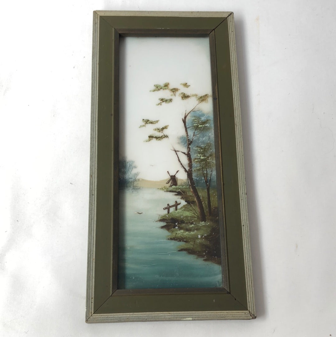 
                  
                    Antique Painting on Milk Glass - Framed (16761)
                  
                