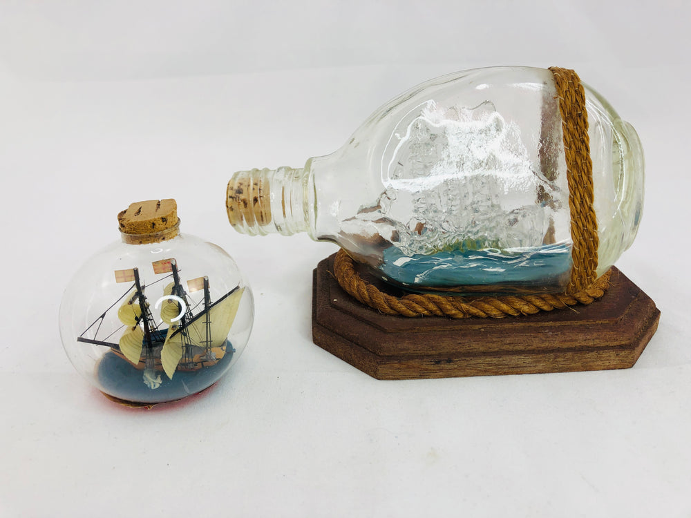 Vintage Model Ships in Bottles x 2 (21138)