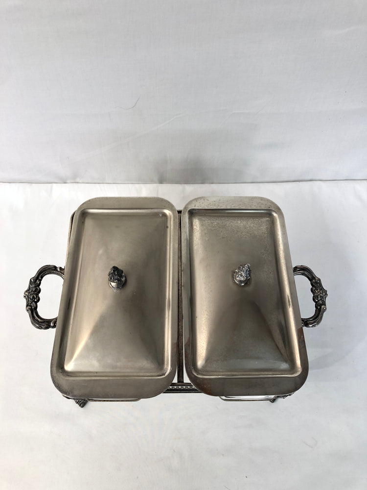 
                  
                    Vintage Silver Plated Anchor Hocking Food Warmers Pair (17498)
                  
                