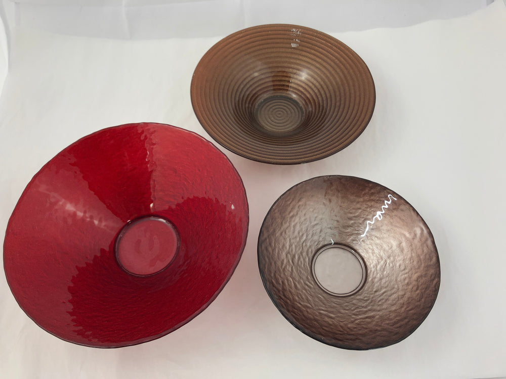 Handmade Glass Bowls with Metallic Coating (19296)