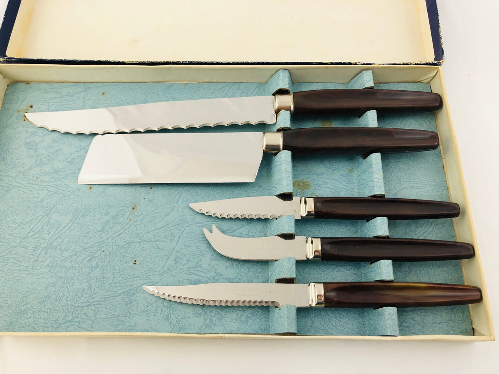 Vintage Five Piece Kitchen Set Peeredge Knives(21268)