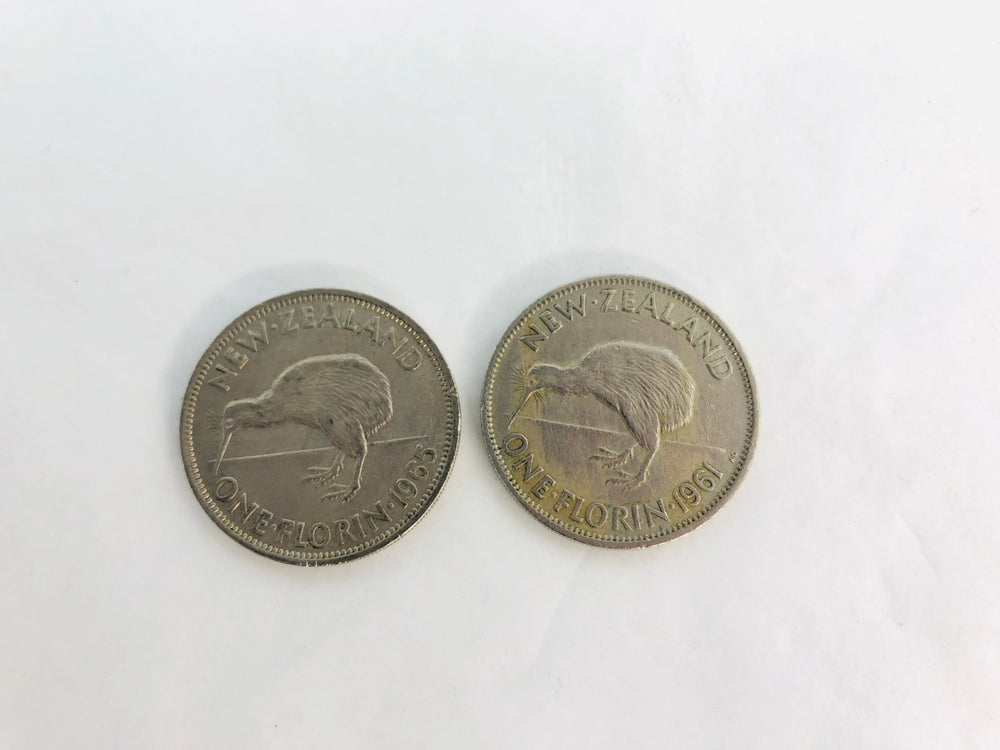 New Zealand Pre-decimal Coins - ONE FLORIN  1961 -1965 (21722)