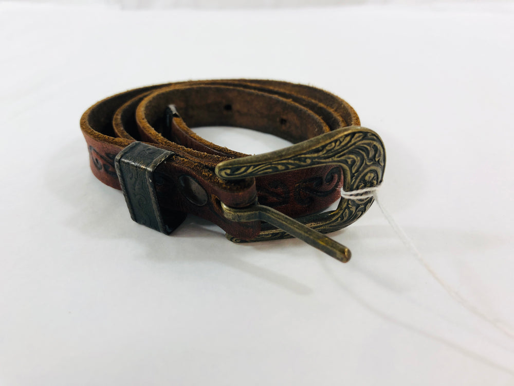 Small Leather Belt with Maori Design (21680)
