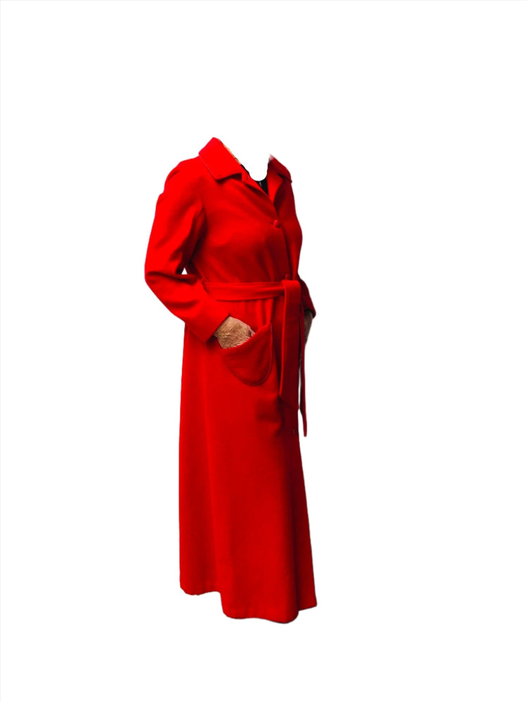 
                  
                    Gorgeous Full Length Wool Red Coat - Size SW - 12 (17419)
                  
                