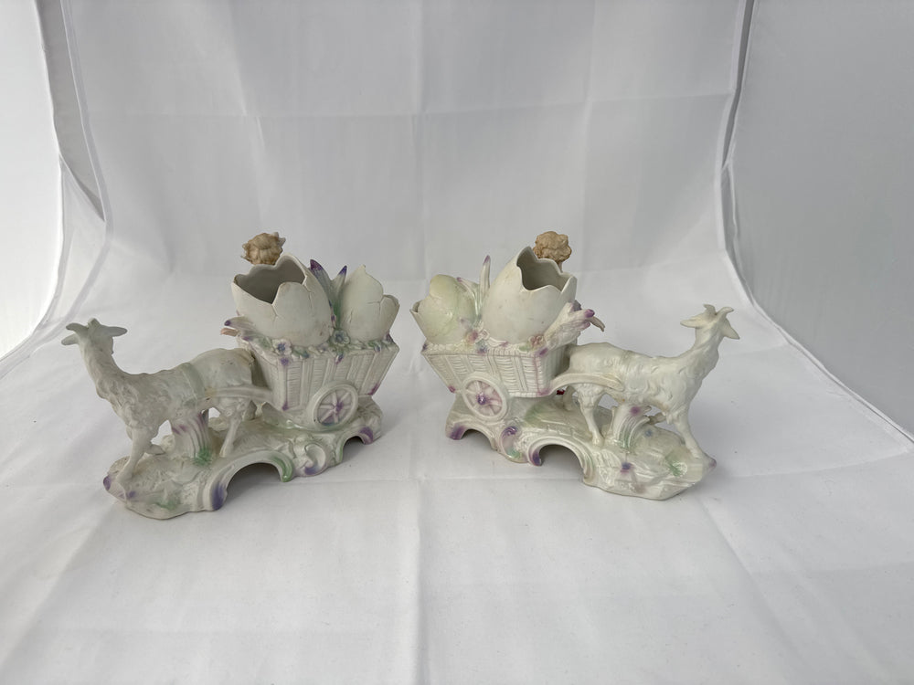 
                  
                    Antique Pair German Bisque Porcelain Boy and Girl with Goat Drawn Carriage (20431)
                  
                