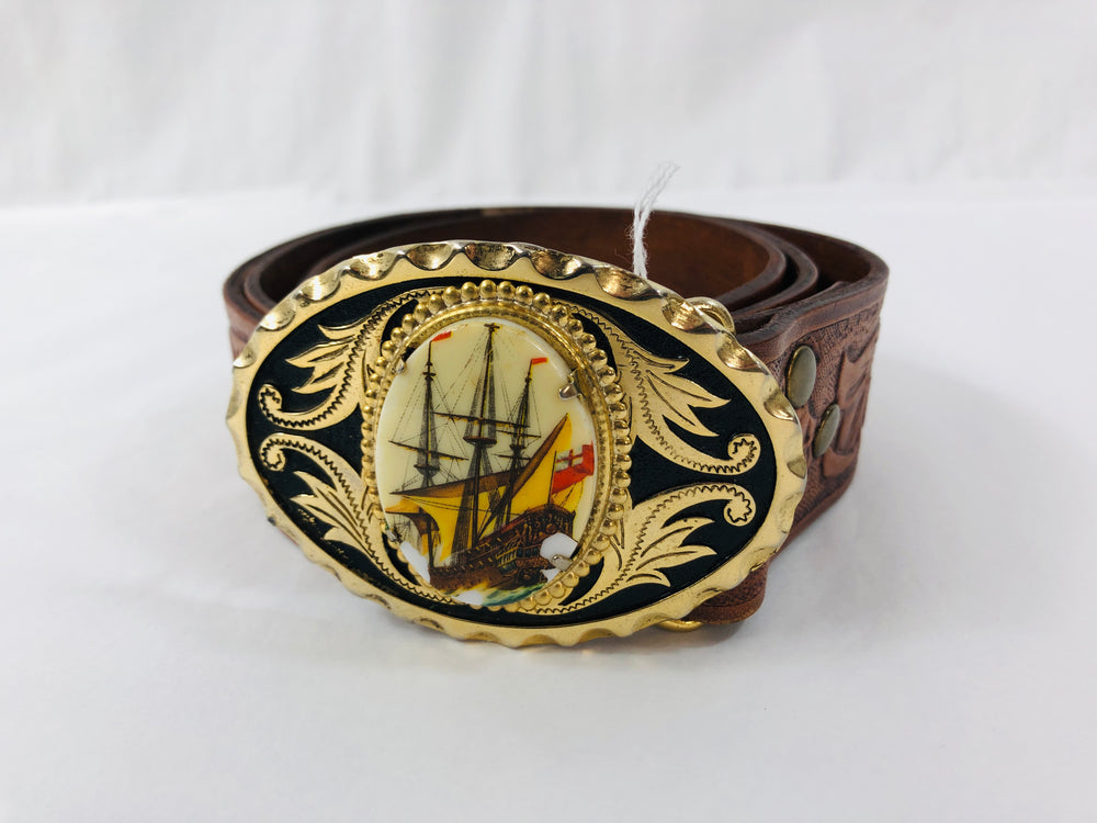 Womans Leather Belt - Anchor Buckle (21686)