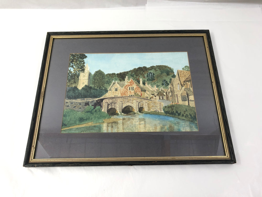 Village Scene Framed Watercolour (20244)