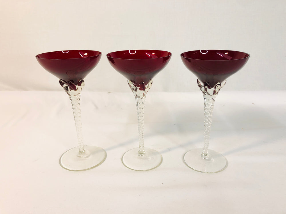 Vintage Hand Blown Martini Glasses (18112)