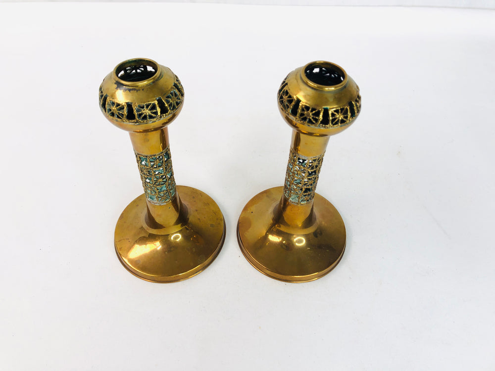
                  
                    Pentti Sarpaneva Pair of Brass ‘Pitsi’ Candlesticks, Finland (17383)
                  
                