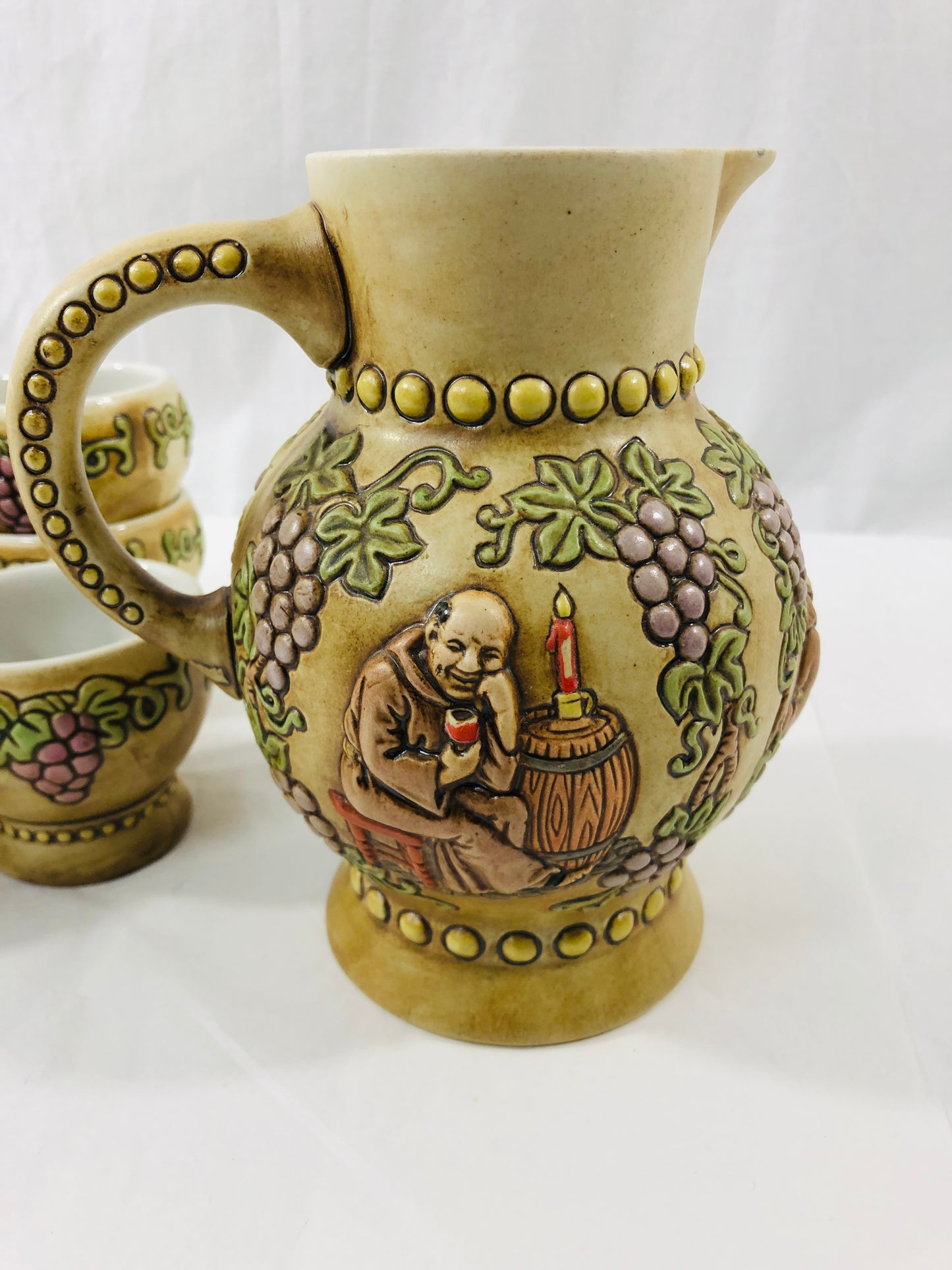 
                  
                    Vintage 1976 Ceramarte Brazilian Wine Set - Pitcher and Cups (20677)
                  
                
