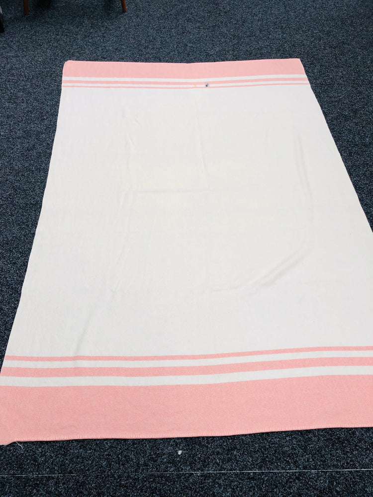 
                  
                    Wool Blanket - Cream with Pink Stripes - Petone (16948)
                  
                