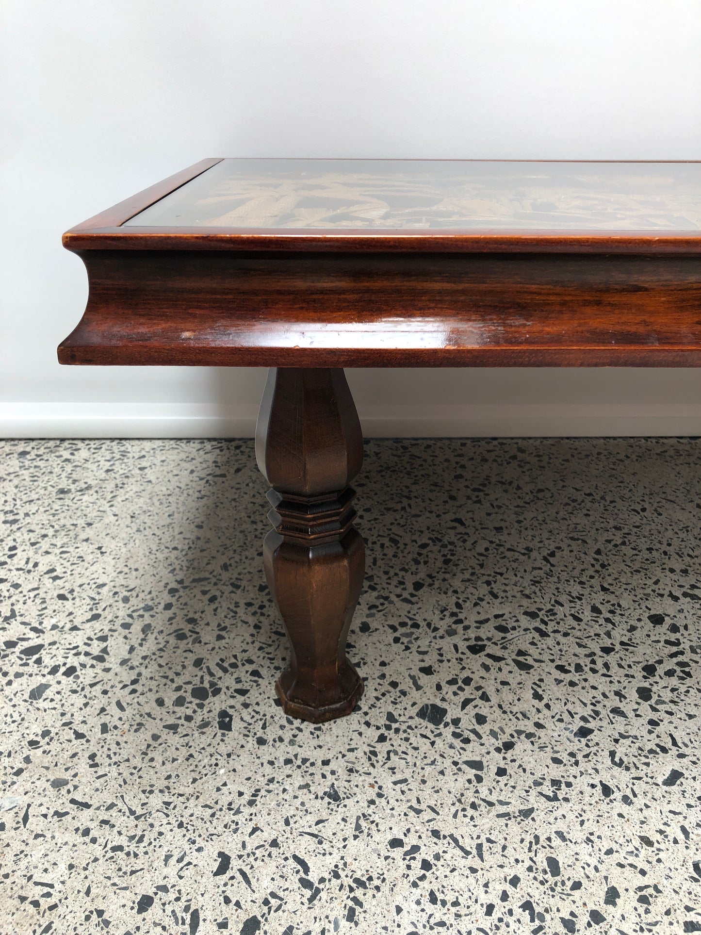 
                  
                    Oriental Carved Table with Glass Top (20137)
                  
                