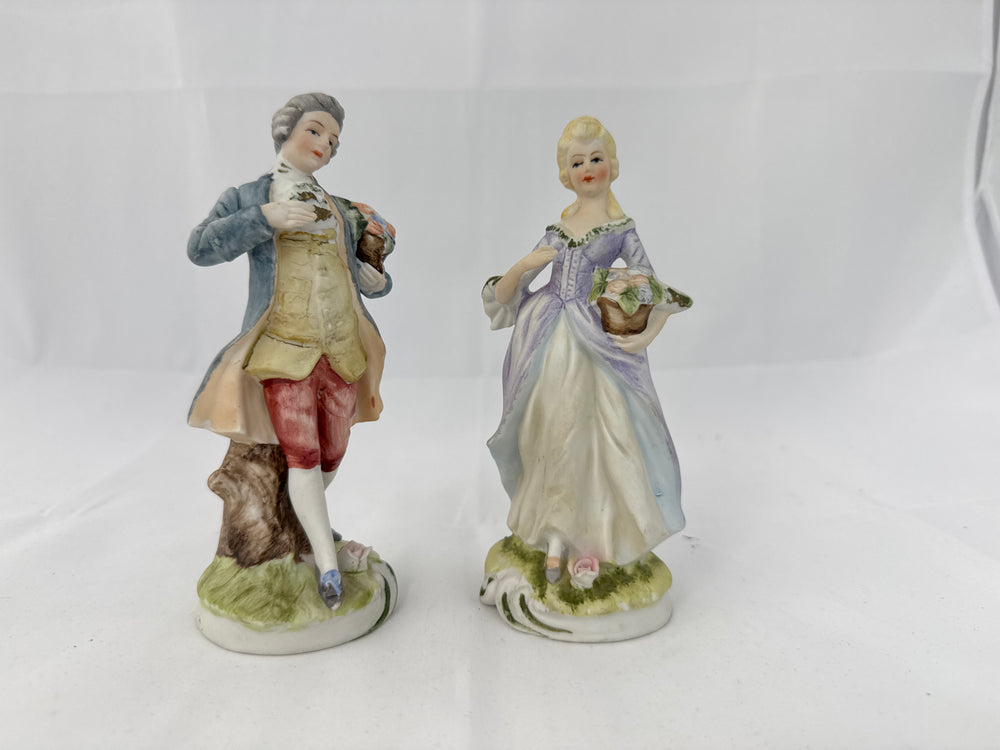 Pair of Antique German Bisque Porcelain Figures (20429)