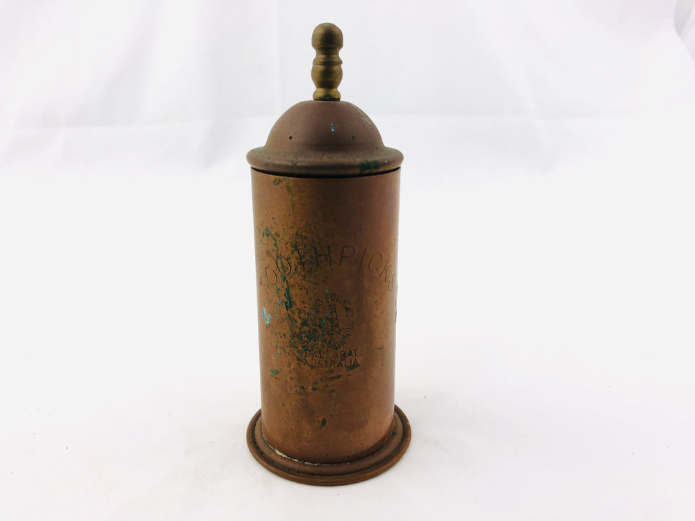 Vintage Australian Soho Foundry Ballarat Copper Toothpick Holder (21343)