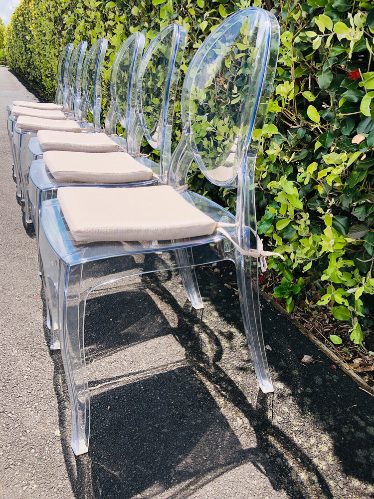 
                  
                    Ghost Dining Chairs x 6 - Clear (21798)
                  
                