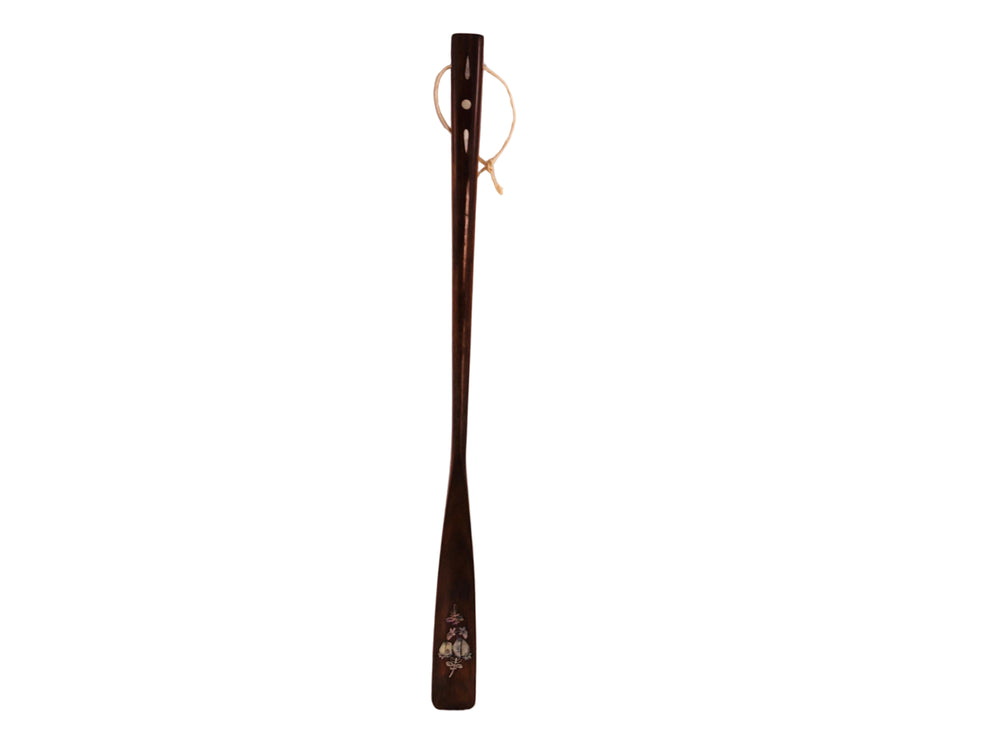 Wood Shoe Horn with Mother of Pearl Inlay (21646)