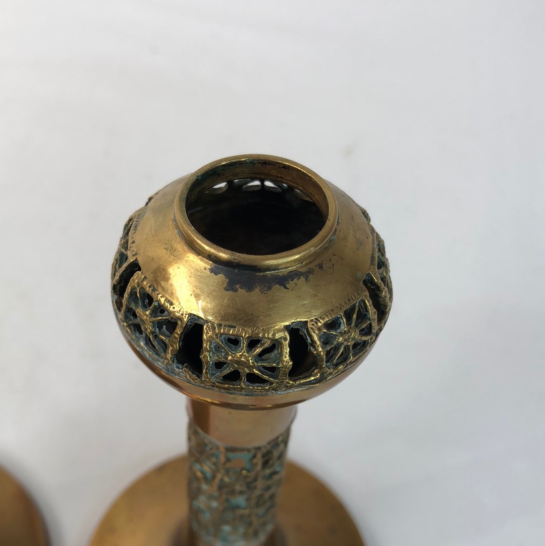 
                  
                    Pentti Sarpaneva Pair of Brass ‘Pitsi’ Candlesticks, Finland (17383)
                  
                