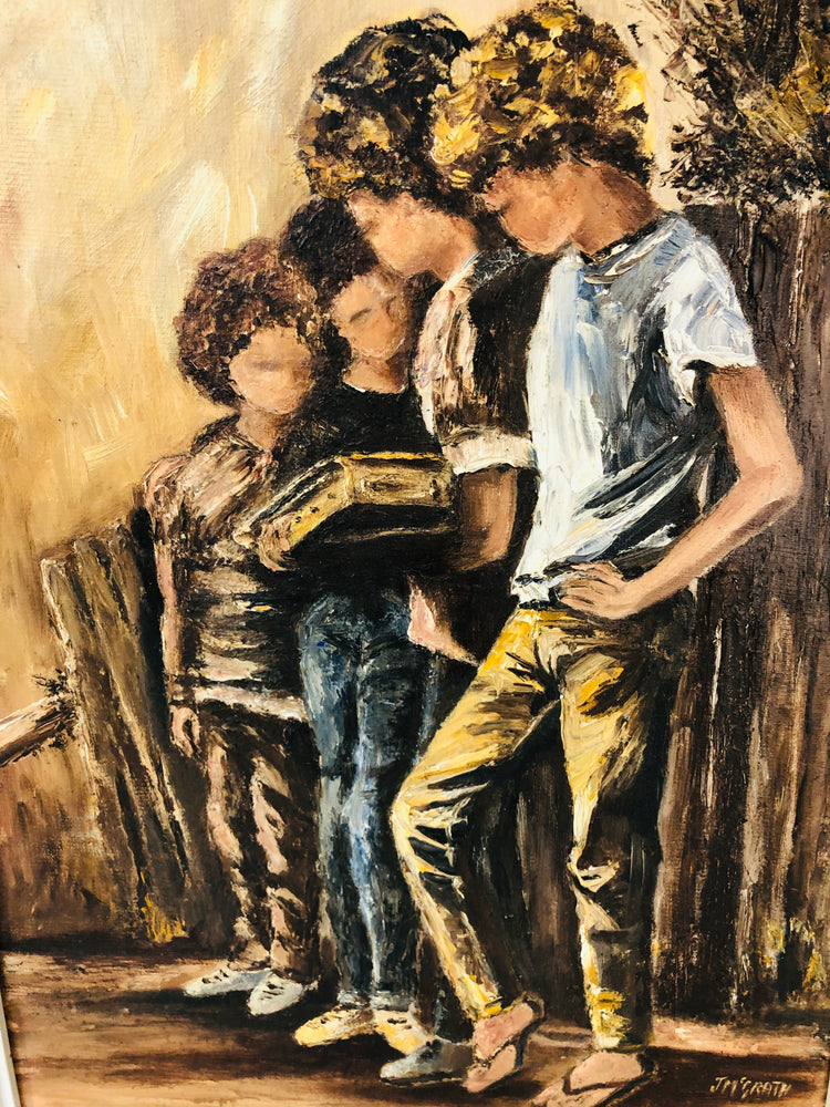 
                  
                    J. McGrath - Teenage Boys - Oil on Board (18286)
                  
                