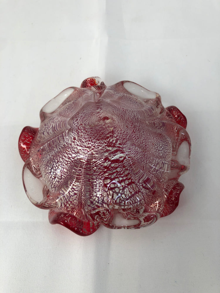 
                  
                    Murano - Art Glass Red/Silver Ashtray (20112)
                  
                