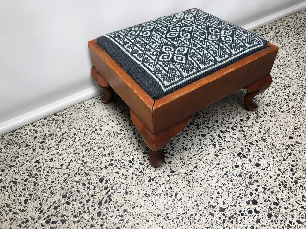 
                  
                    Foot Stool - Blue Fabric Top (20216)
                  
                