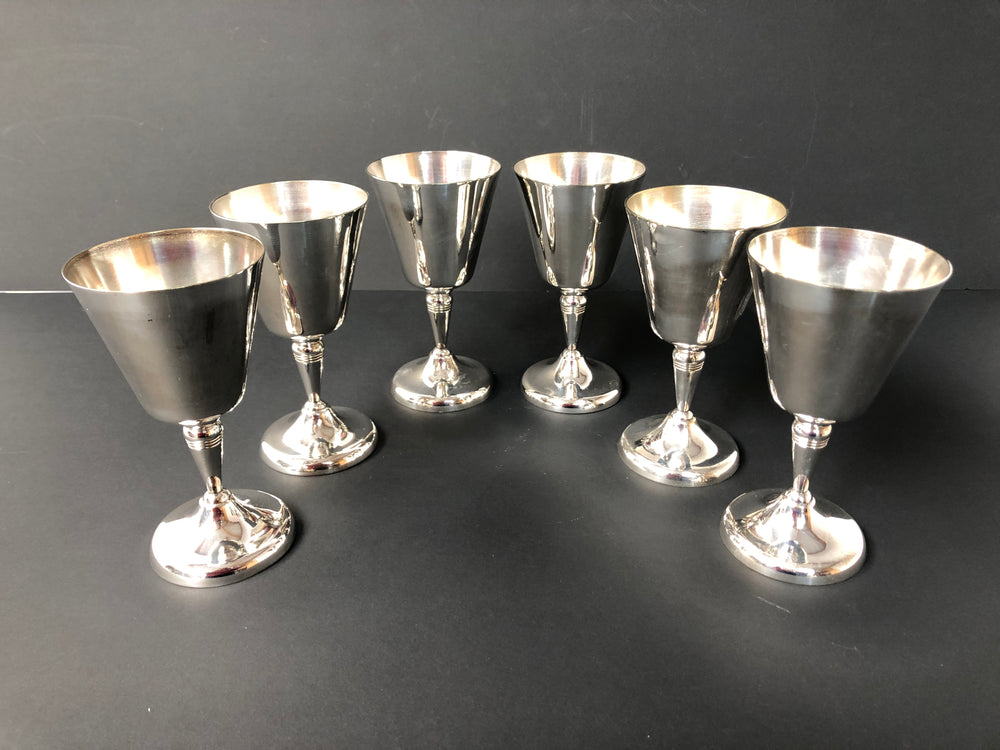 Six (6) Silver Plate Goblets (15134)