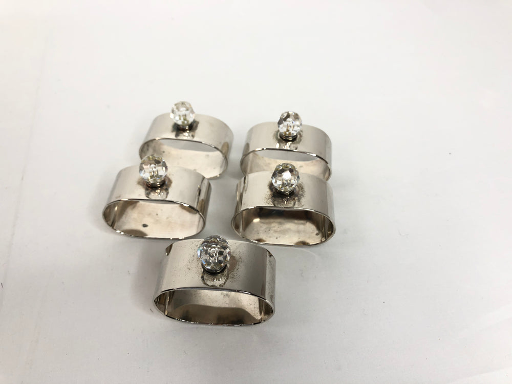 
                  
                    Vintage Napkin Rings with Lead Crystal x 5 (15300)
                  
                