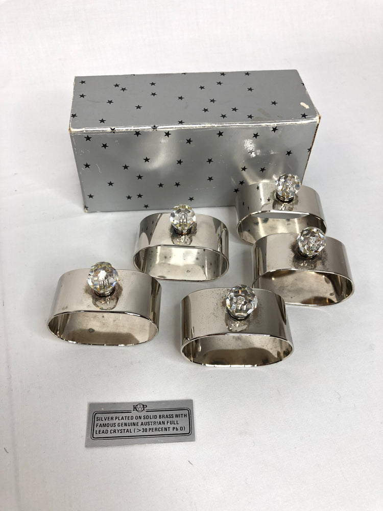 
                  
                    Vintage Napkin Rings with Lead Crystal x 5 (15300)
                  
                