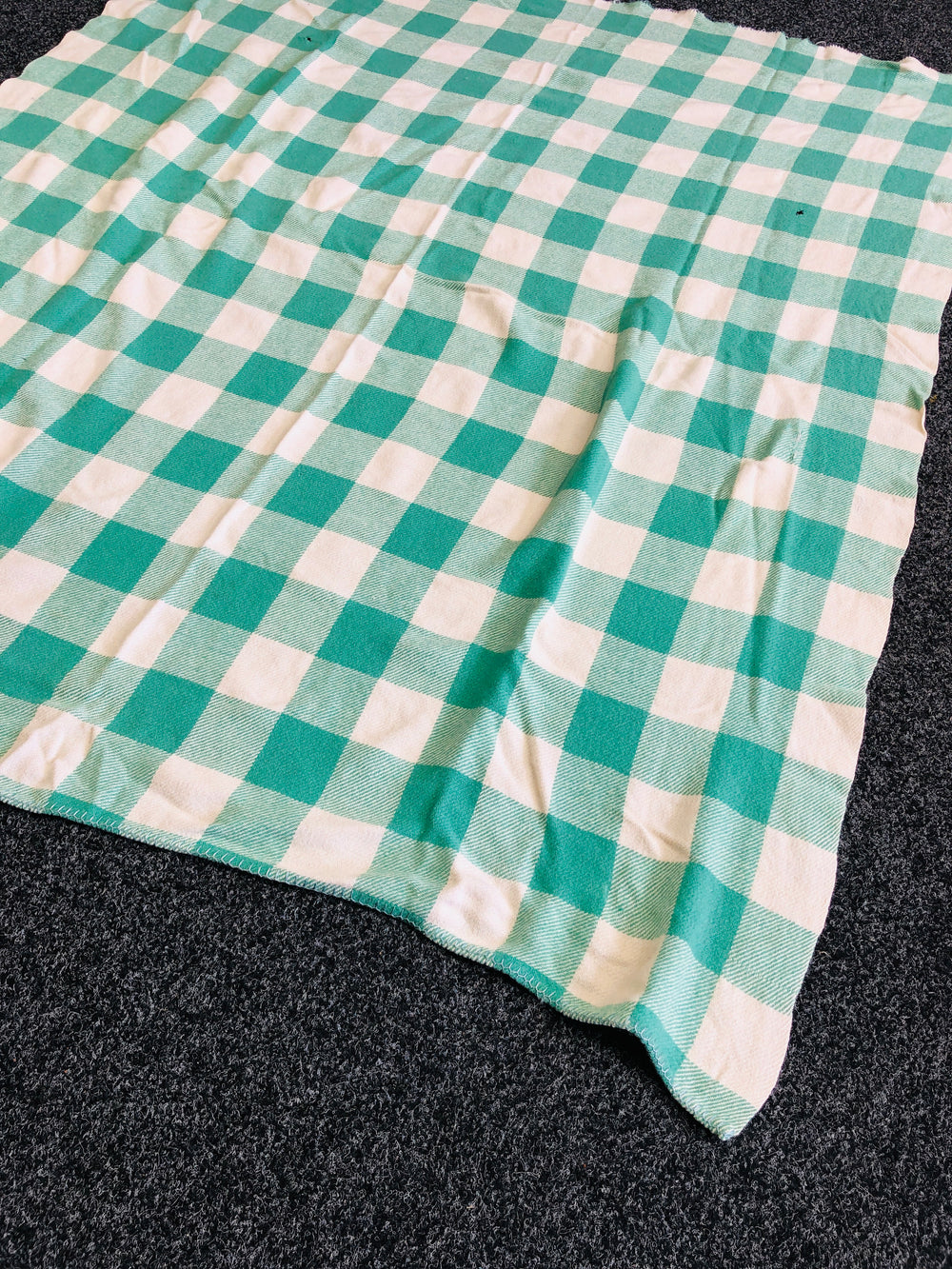 Green/Cream Petone Wool Blanket Craft or Pet (17296)