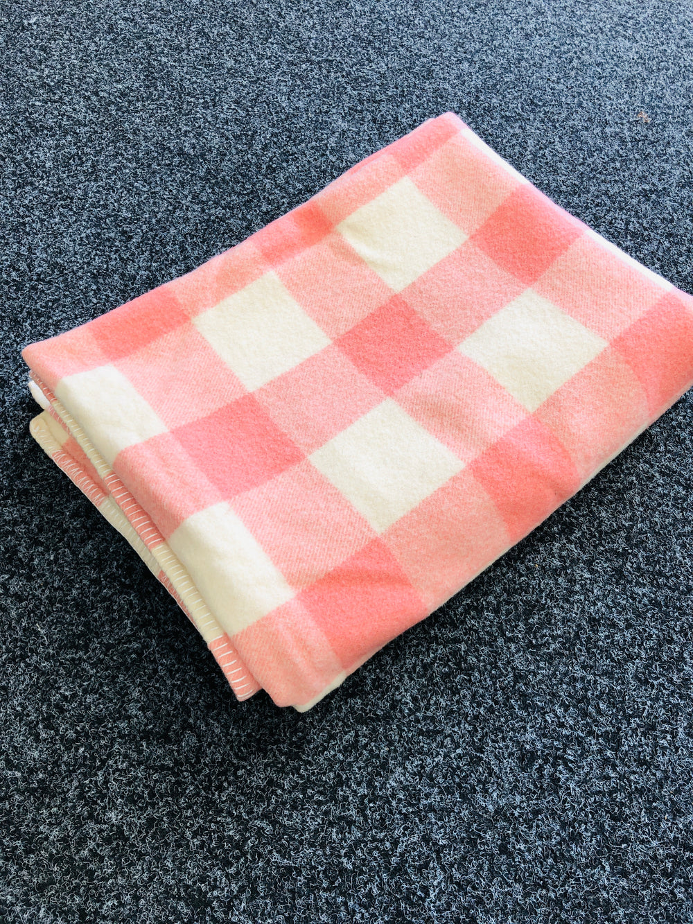 Watermelon and Cream Petone Wool Blanket (17298)