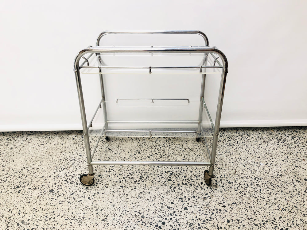 Retro Chrome and Perspex Trolley (15415)