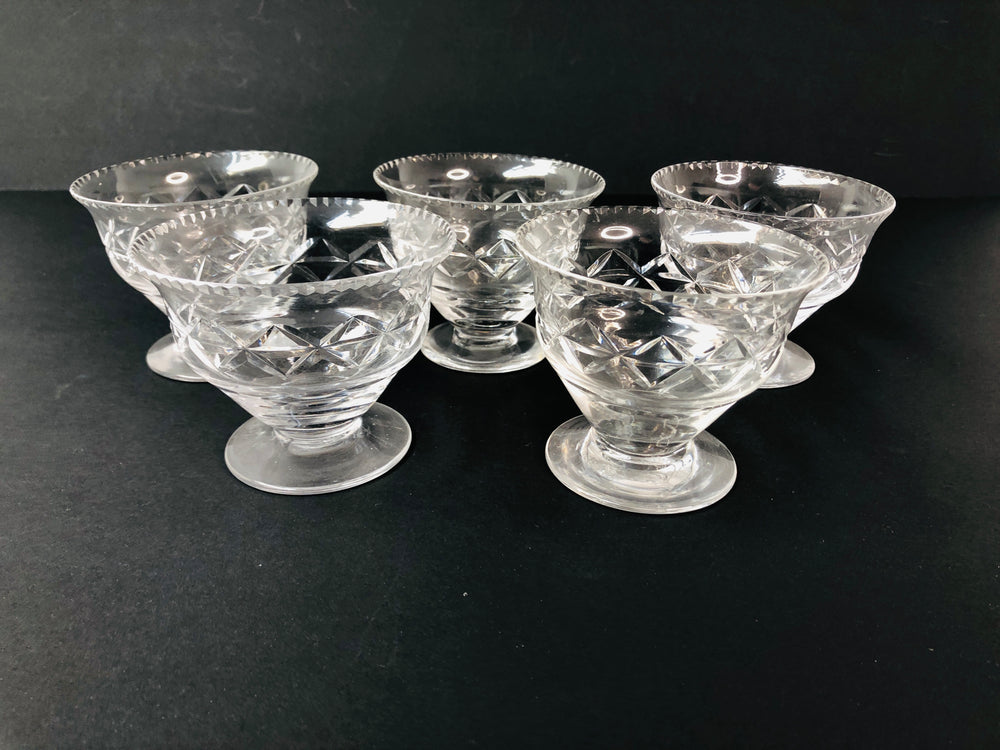 Crystal Pedestal Dessert Bowls x 5 (15626)