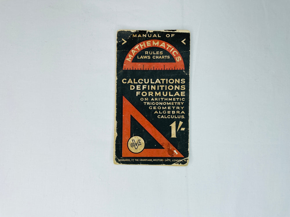 
                  
                    Vintage Bernards Manual Of Mathematics Rules (15066)
                  
                